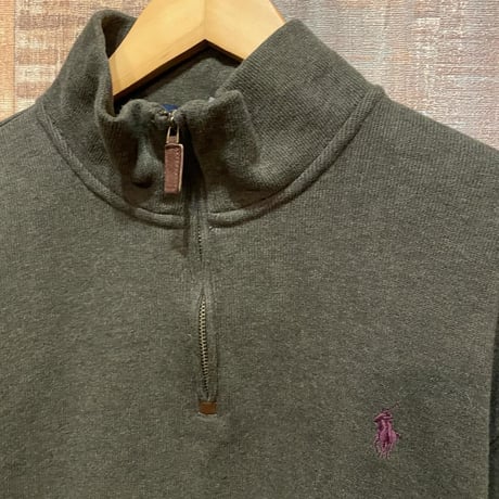 POLOハーフジップコットンニット