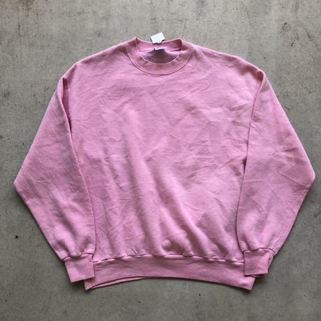 80's USA製 無地スウェット L  ピンク