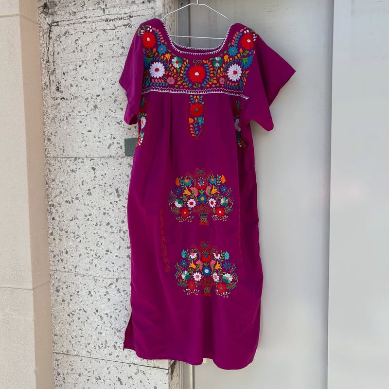 お花刺繍メキシカンワンピース | CUSTOM FEVER