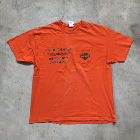 USA製 HARLEY DAVIDSON ポケ付きプリントTシャツ  2XL
