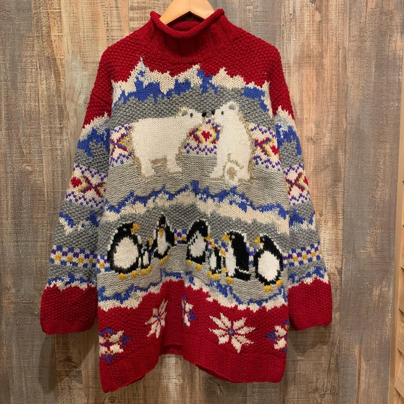 アニマル・ノルディック柄ハイネックニット | CUSTOM FEVER