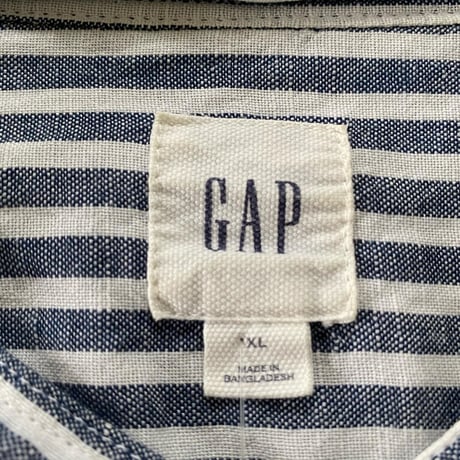 GAPバンドカラーストライプシャツ