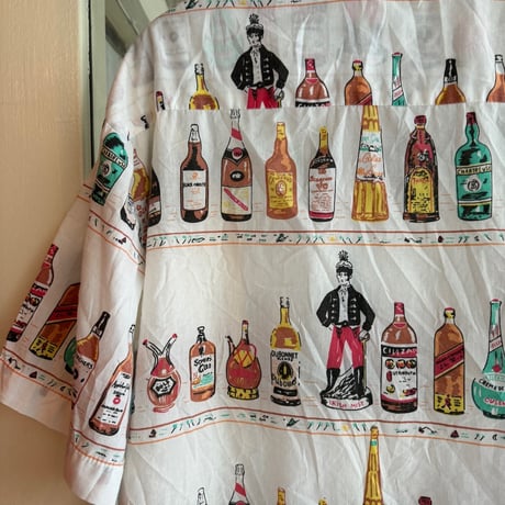 70's〜お酒総柄シャツ
