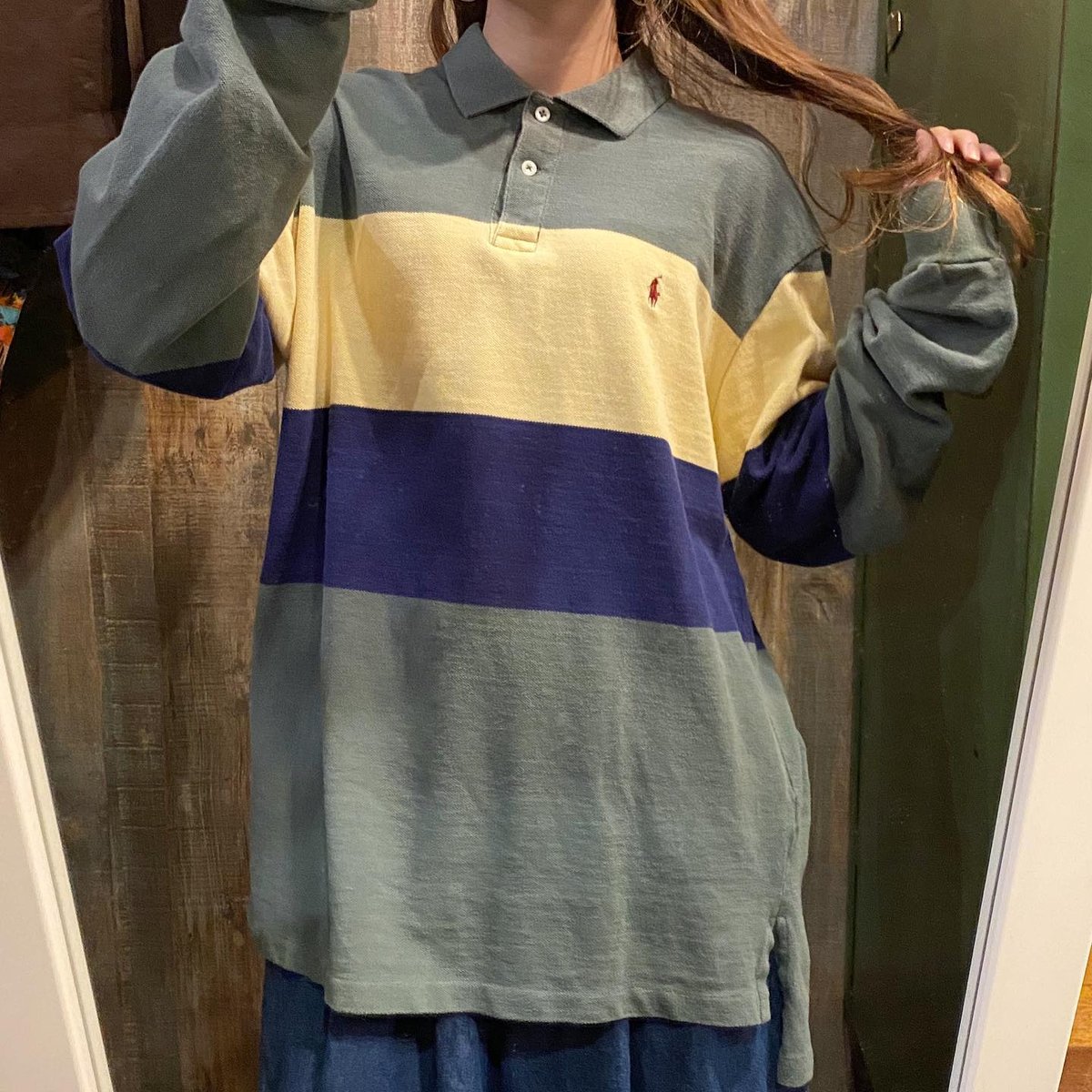 Ralph Lauren ラガーシャツ XL アメリカ製 Ralph Lauren ラルフローレン ラガーシャツ USA製 90年代 ワン