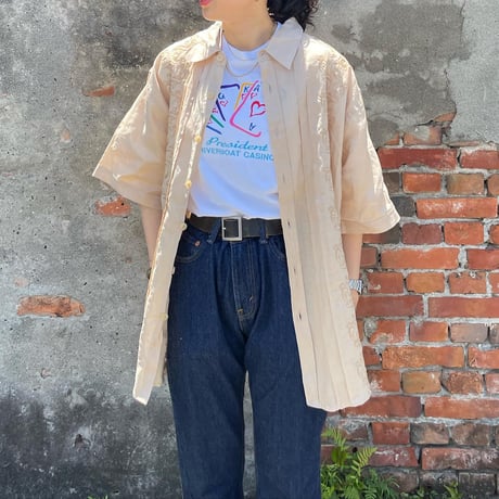 NOS リネン刺繍シャツ