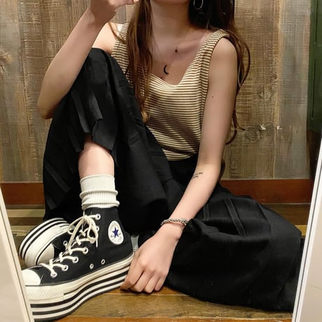 USA製プリーツリラックスワイドパンツ