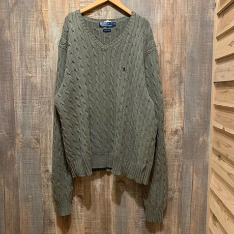 POLOケーブルコットンニット
