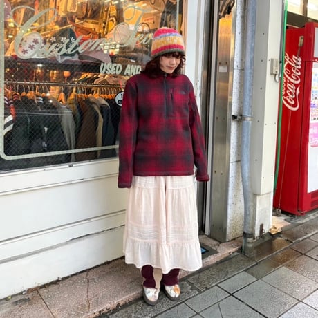 THE NORTH FACE チェック柄ハーフジップフリース
