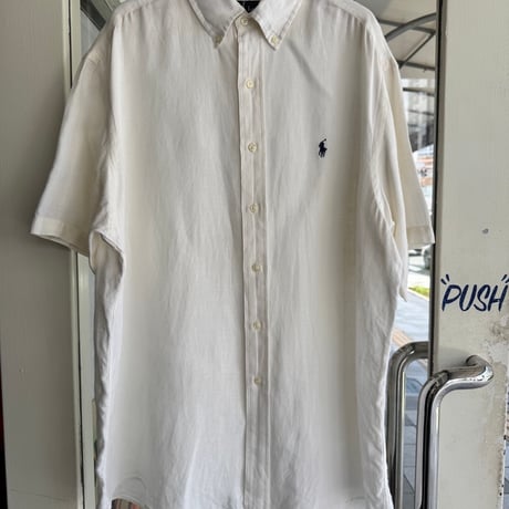 Ralph Laurenリネン半袖シャツ 白 L