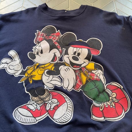 90s USA製 ミッキー&ミニープリントスウェット