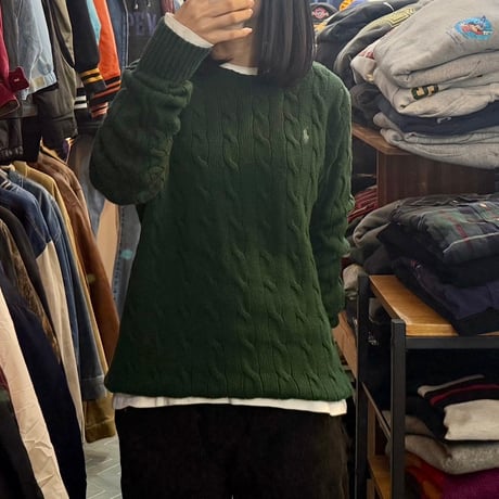 POLO ケーブルコットンニット