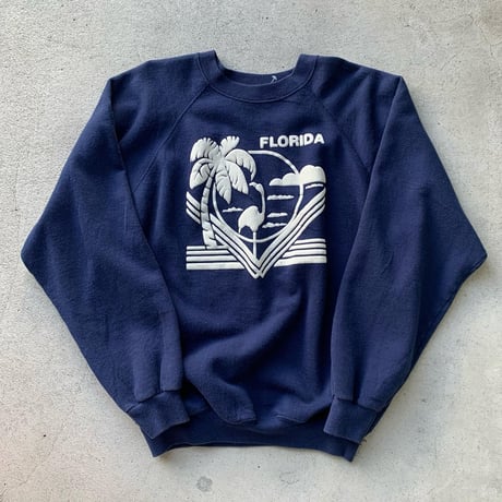 80's FLORIDA発泡プリントスウェット