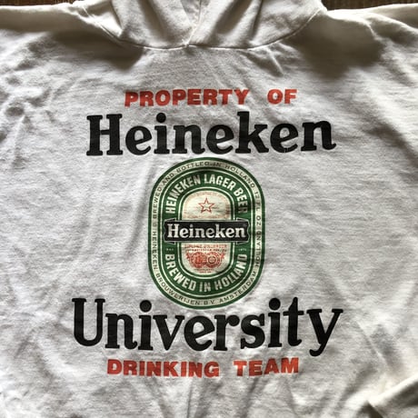 80'sHeineken 薄手袖プリントパーカー