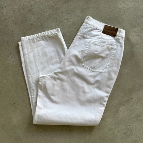 LAUREN RALPH LAUREN ホワイトテーパードパンツ