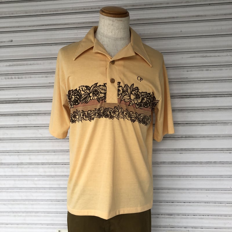 USA製70's〜 OCEAN PACIFICボーダー オールドサーフポロ S | CUST