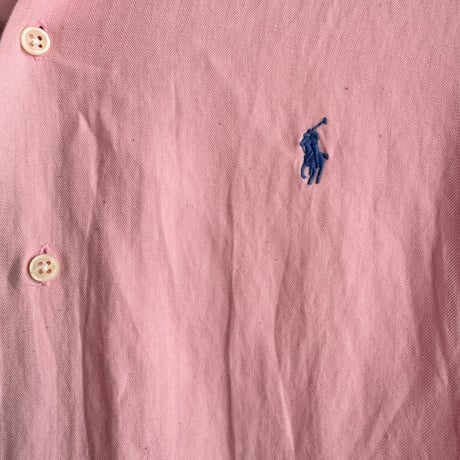 90's Ralph Lauren 半袖シルクリネン混無地シャツ S