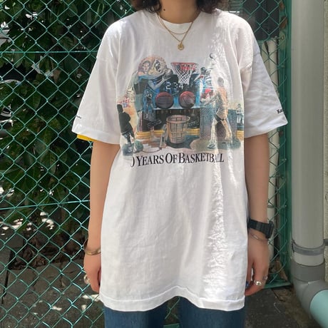 USA製バスケデザイン両面Tシャツ