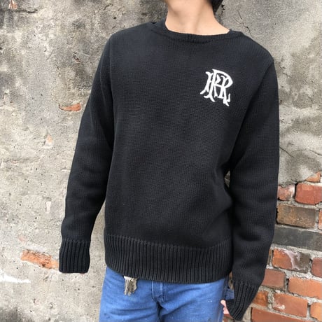 RALPH LAUREN RUGBY コットンニットセーター 黒