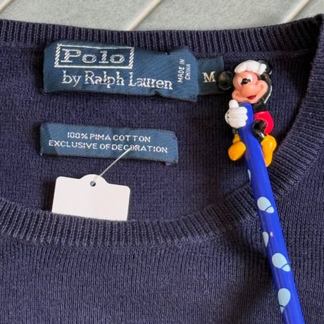 90s POLO 薄手コットンニット