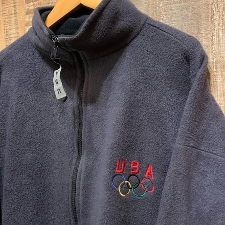 USA製オリンピック刺繍フリースフルジップ