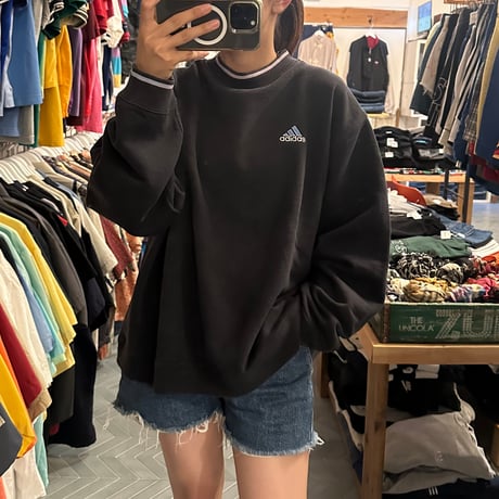 90s adidas リブラインスウェット