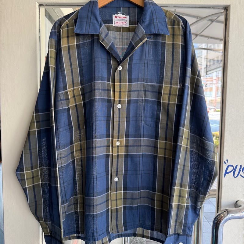 Mcgregor scotset 60sビンテージ開襟シャツ/オープンカラー Mcgregor scotset 60sビンテージ開襟シャツ/オープンカラー