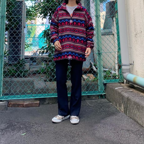 ネイティヴ柄ハーフジップフリースPO