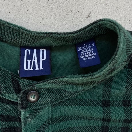 90s GAP ヘンリーネックバンドカラーシャツ