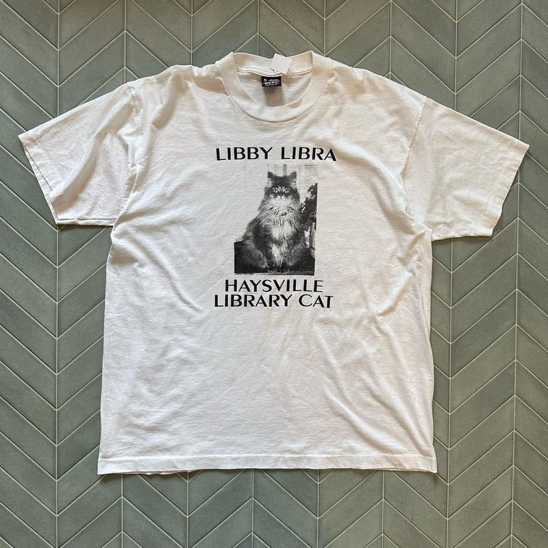80年代USA製図書館猫フォトTシャツ | CUSTOM FEVER