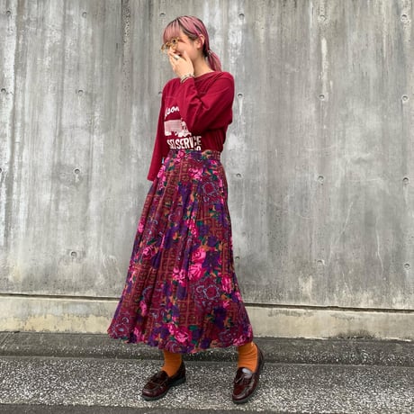 花柄レーヨンスカート
