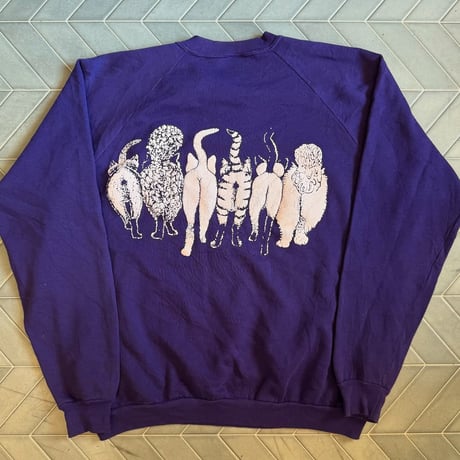 90s USA製 猫ちゃん 両面プリントスウェット