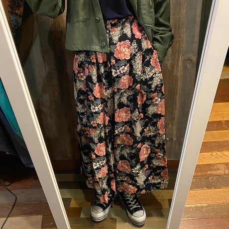 USA製花柄リラックスワイドパンツ
