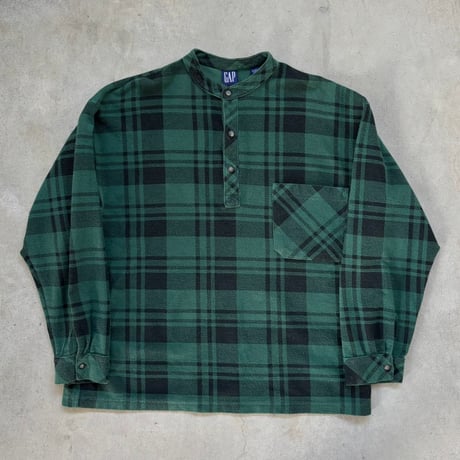 90s GAP ヘンリーネックバンドカラーシャツ