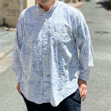 90s nautica 世界地図シャツ