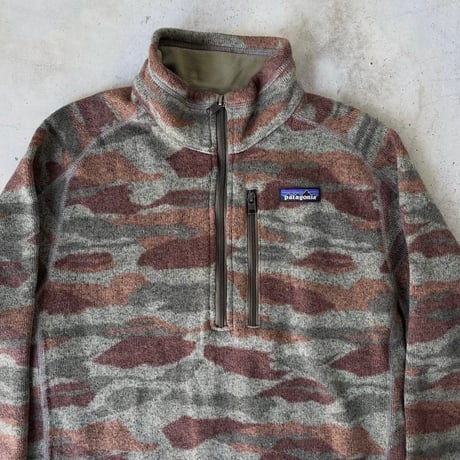 patagonia カモ柄 ハーフジップフリース