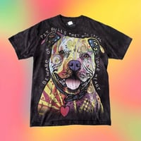 THE MOUNTAIN ピットブル アートプリントTシャツ