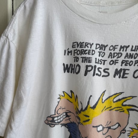 90's Calvin and HobbesキャラTシャツ