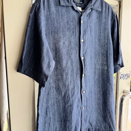 90's Ralph Lauren 半袖リネン無地シャツ 〝CALDWELL〟