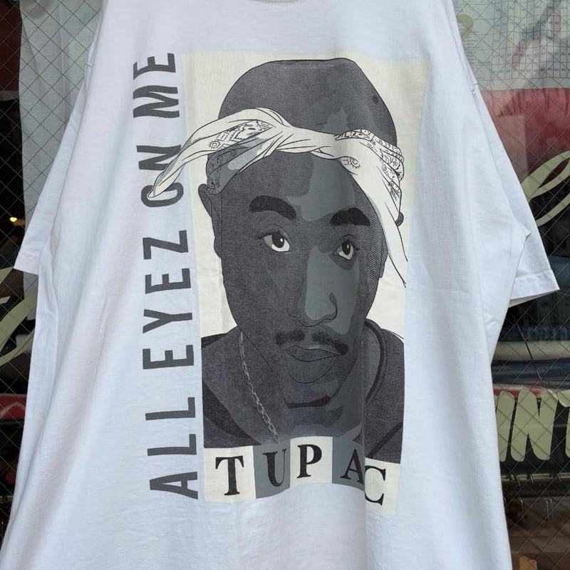 2PAC プリント Tシャツ ホワイト USA製 2PAC プリントTシャツ | CUSTOM FEVER