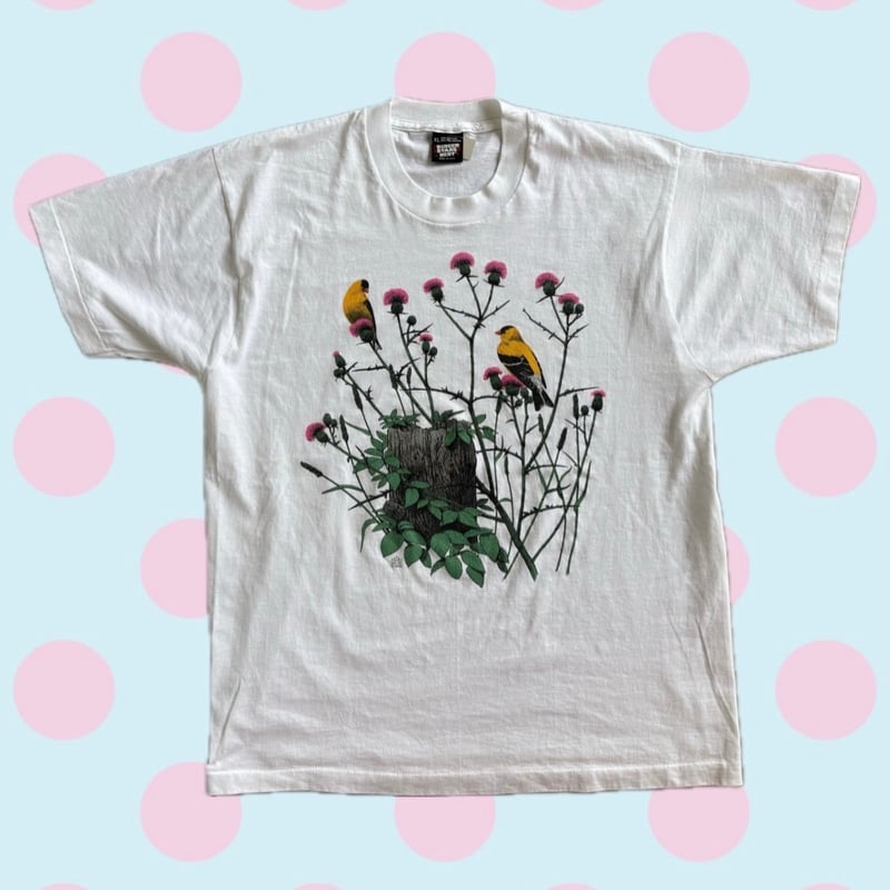 USA製 鳥×お花プリントTシャツ | CUSTOM FEVER USA製 鳥×お花プリントTシャツ | CUSTOM FEVER