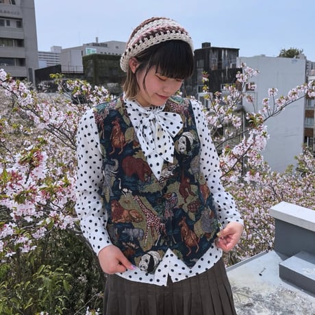 USA製 ジャガード織 アニマル柄ベスト