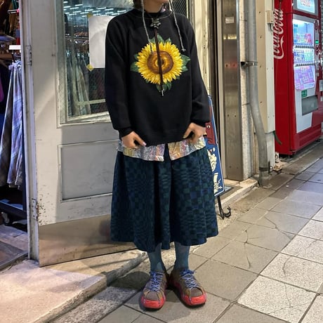 USA製 Hanes Her Way ひまわりラグランスウェット