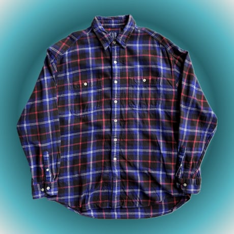 90s GAP チェック柄ライトネルシャツ