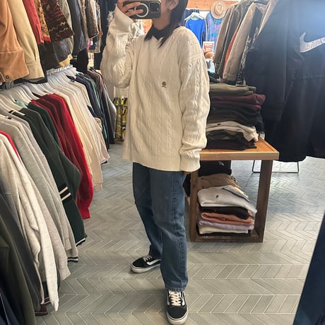 90s tommy hilfiger ケーブル編みニット