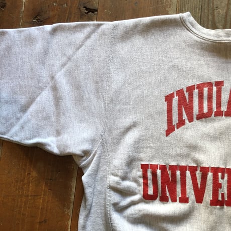 80'sUSA製INDIANA UNIVERSITYチャンピオンリバースウィーブ L
