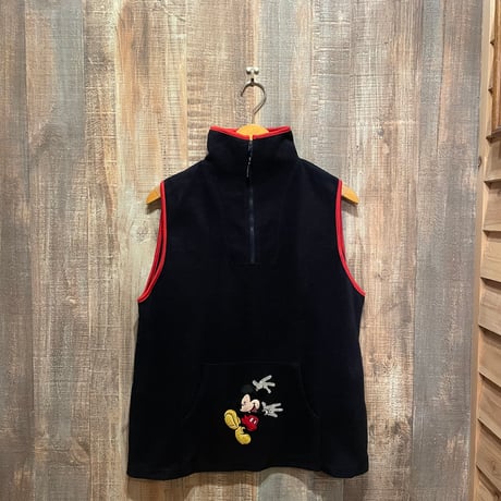 Disney Mickey Mouse ハーフジップフリースベスト