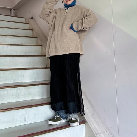 haggarヘンリーネックニット