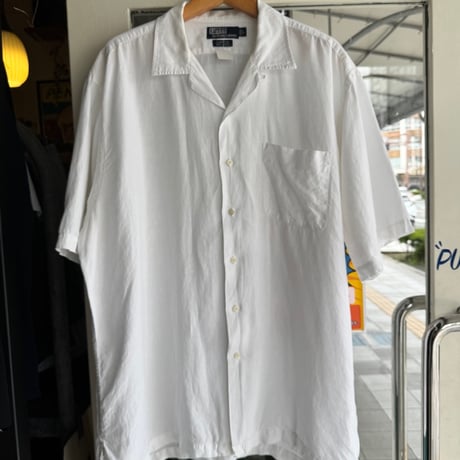Ralph Laurenリネン半袖シャツ 白 L