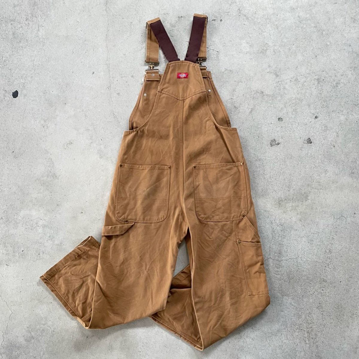 ✓b11 Dickies ダック地/オーバーオール/古着/実寸W44L34