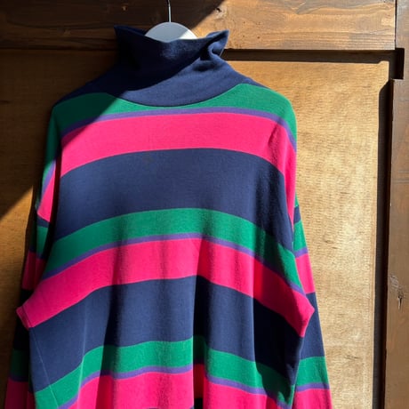 90s GAP ボーダーハイネックロンT